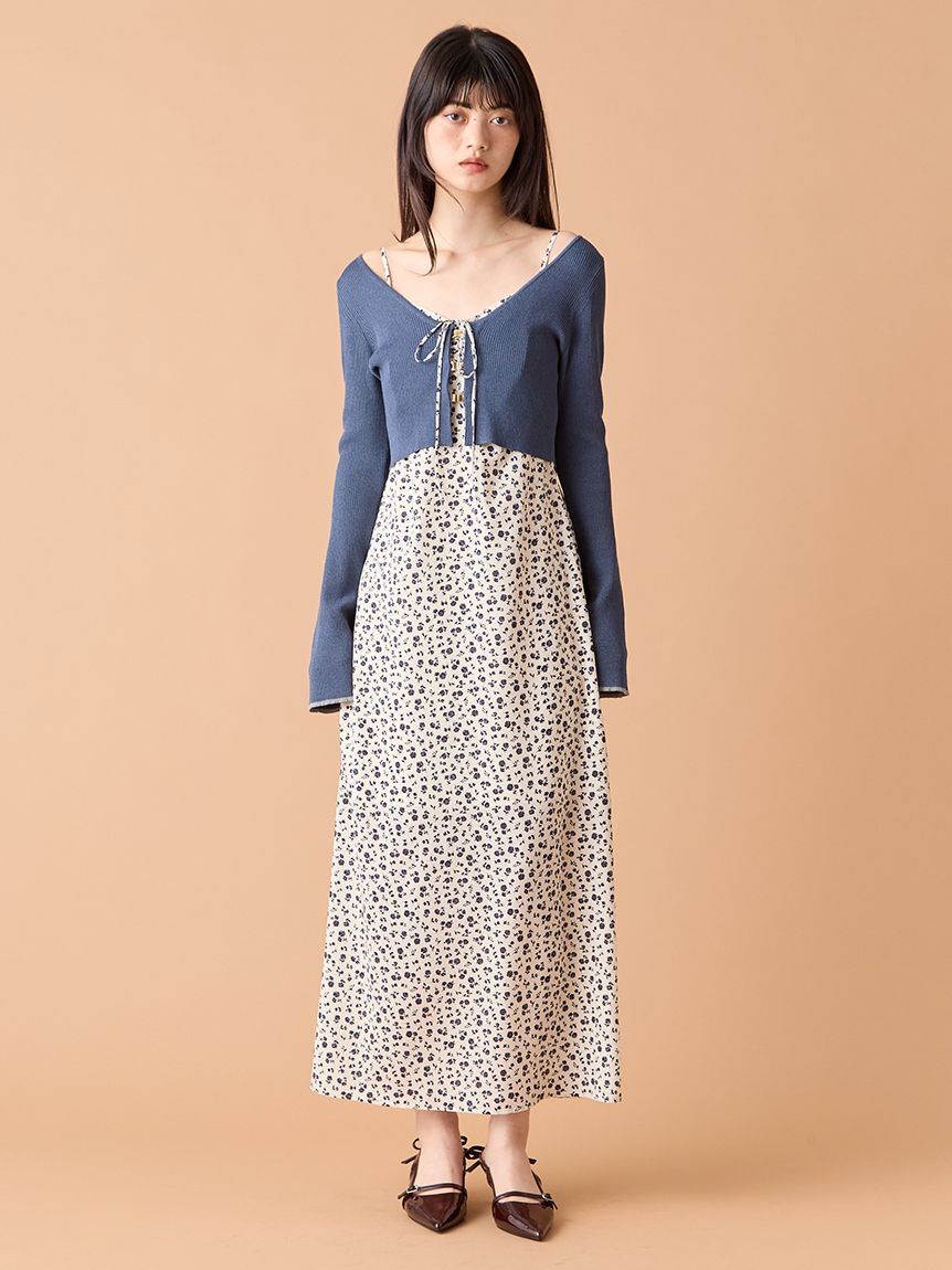 LILY BROWN「ニットカーデセットバリエーションキャミワンピース」|ワンピース|