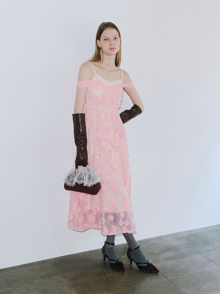 LILY BROWN「フリンジフラワーレイヤードキャミワンピース」|ドレス|PCH