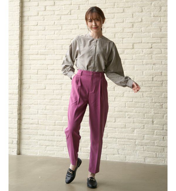 ikka「ウーリッシュフラノテーパードパンツ」|その他|