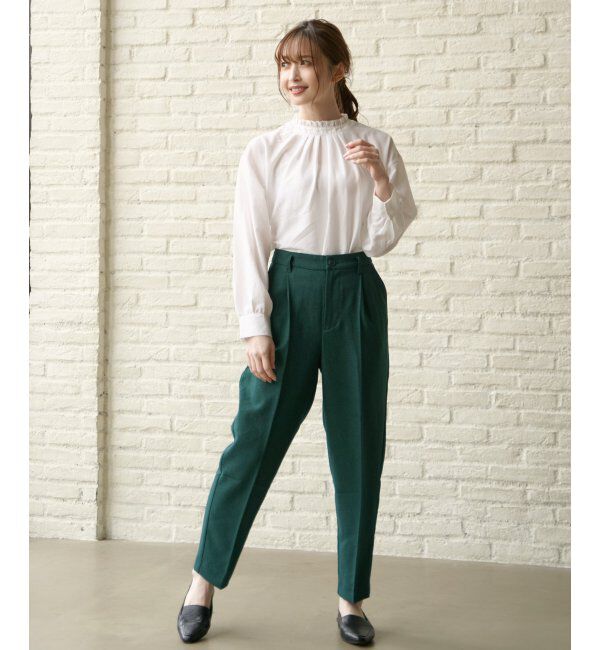 ikka「ウーリッシュフラノテーパードパンツ」|その他|