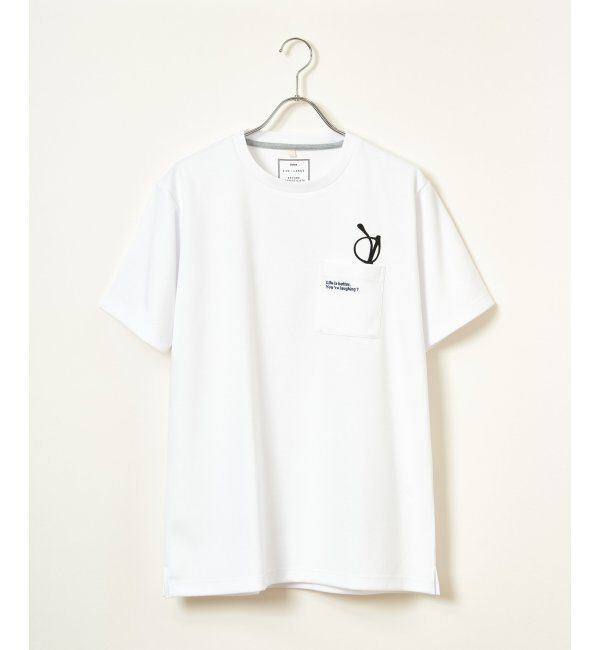 ikka「冷感ポンチメガネ刺繍ポケT」|Tシャツ・カットソー|ホワイト