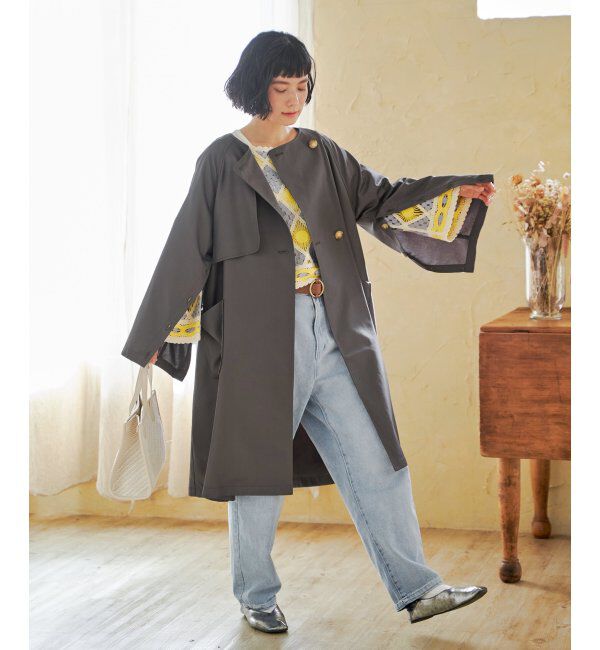 Lbc with Life「ノーカラーガンパッチゆるコート」|その他|