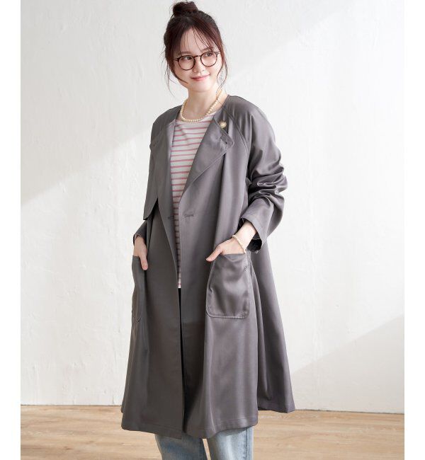 Lbc with Life「ノーカラーガンパッチゆるコート」|その他|