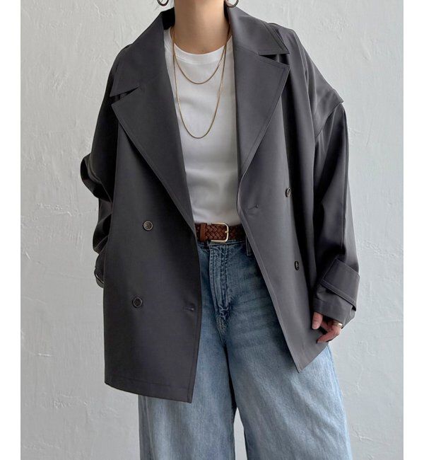 Lbc with Life「袖取り外しミドルコート」|その他|チャコール