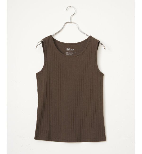 Lbc with Life「USコットン針抜きタンクトップ」|キャミソール|ブラウン