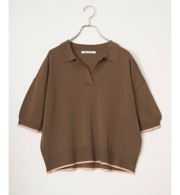 Lbc with Life「ポロ襟スキッパーニット」|カーディガン|