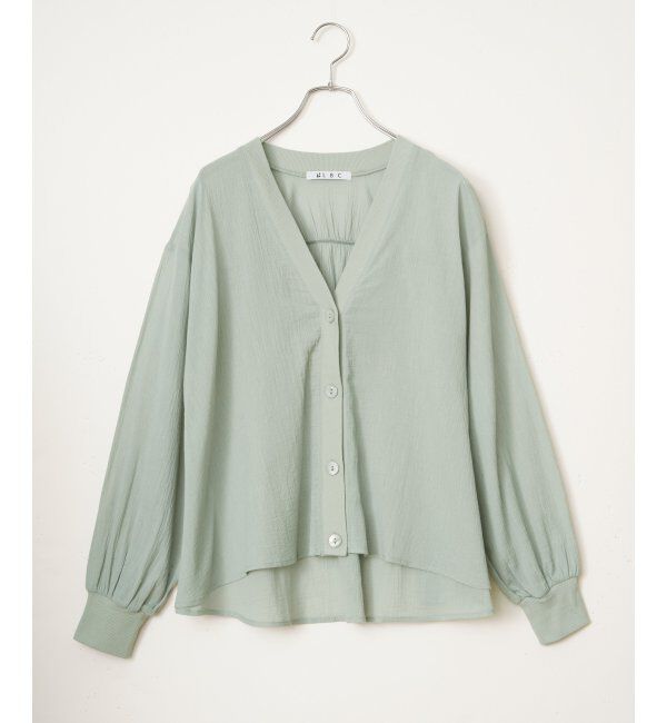 Lbc with Life「シアーシャツカーディガン」|ブルゾン・スタジャン|ミントグリーン