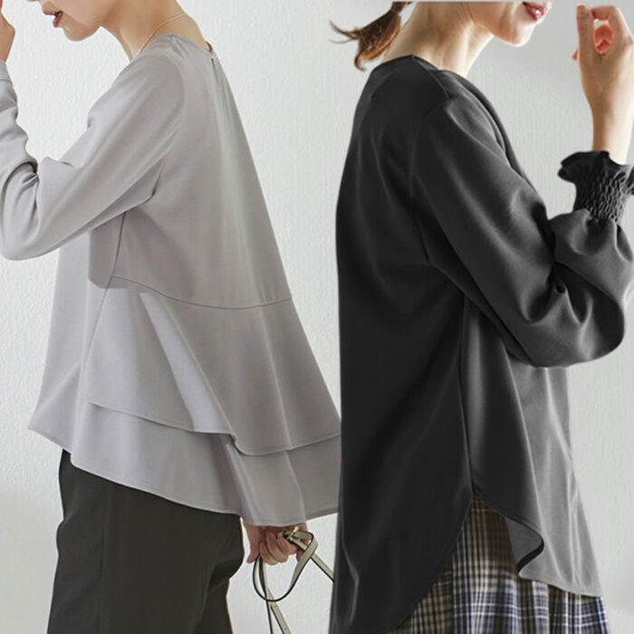 BACKYARD FAMILY「ブラウス 長袖 レディース きれいめ 通販 カットソー プルオーバー トップス」|シャツ・ブラウス|