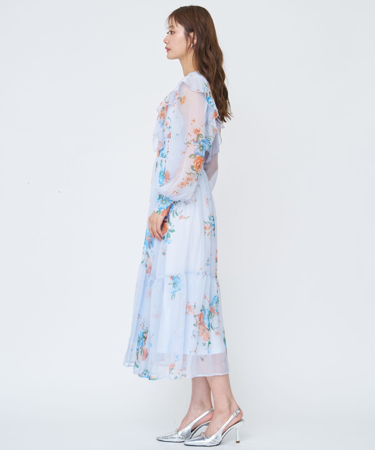 アンドクチュール「フラワープリントタックワンピース」|ワンピース|