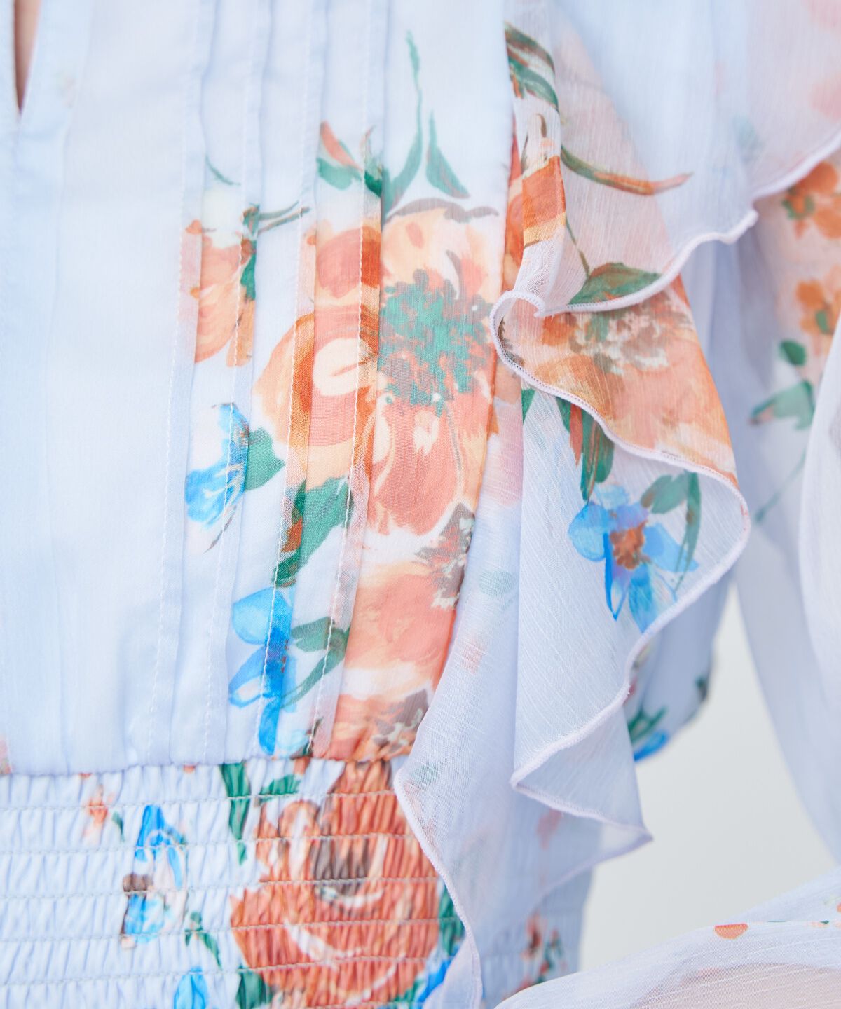 アンドクチュール「フラワープリントタックワンピース」|ワンピース|