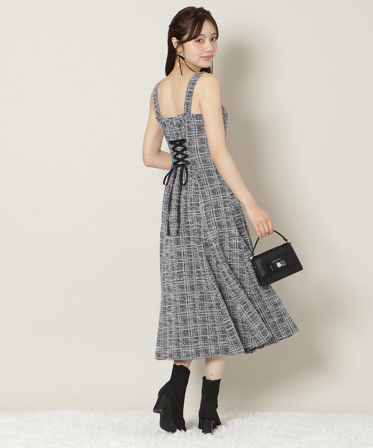 WILLSELECTION「カットツイードワンピース&times;フェザーニットSET」|ワンピース|