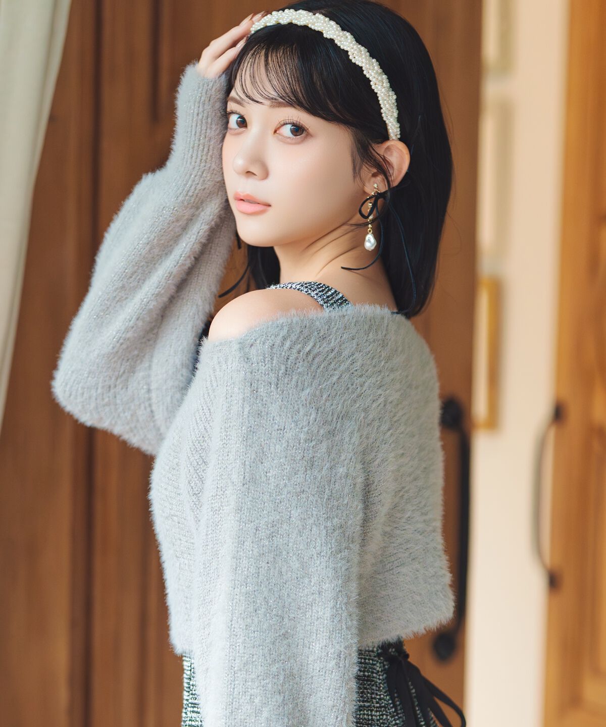 WILLSELECTION「カットツイードワンピース&times;フェザーニットSET」|ワンピース|