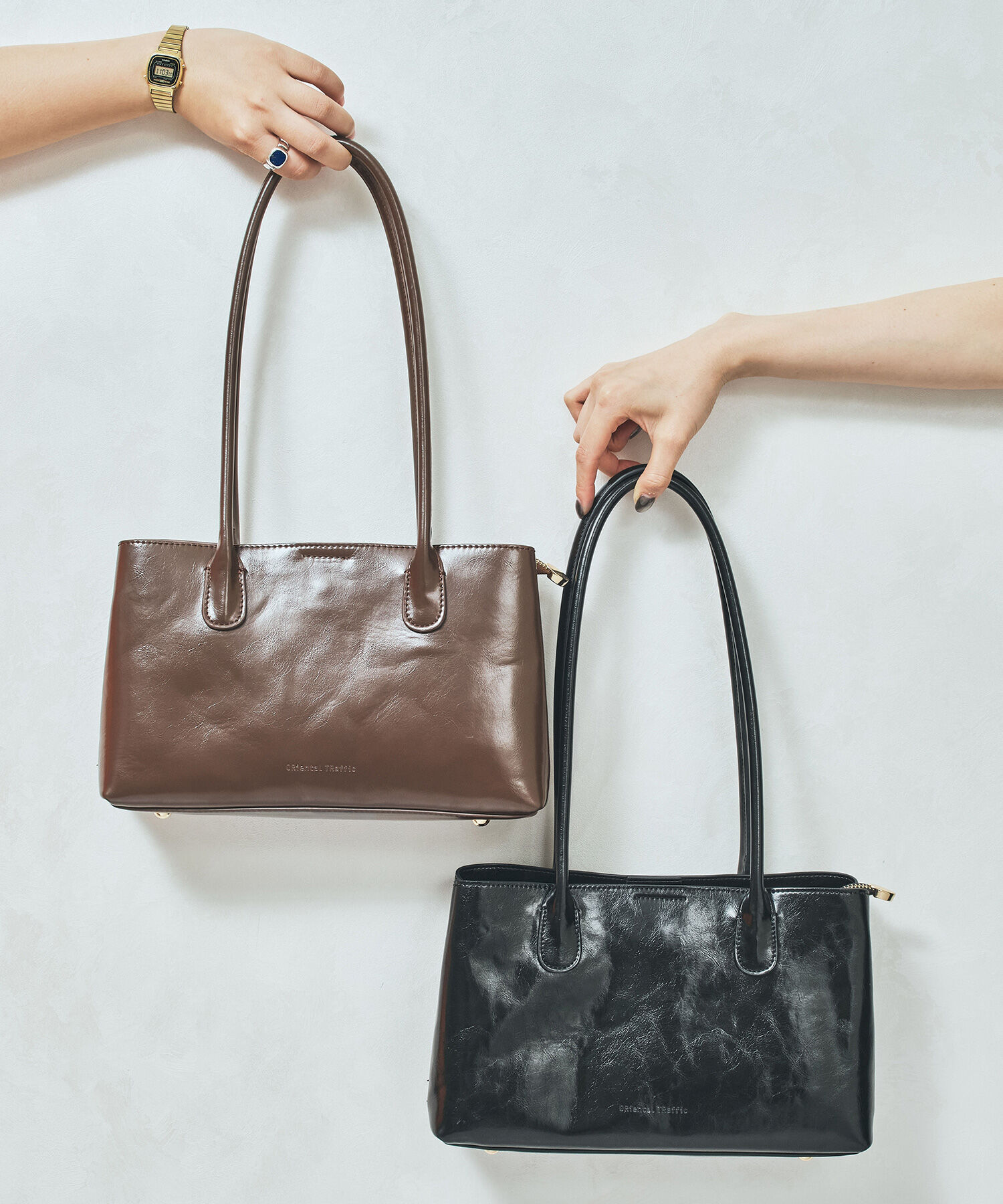 ORiental TRaffic「ロング ハンドル バッグ /BA-267 ボストン」|ボストンバッグ|BLACK