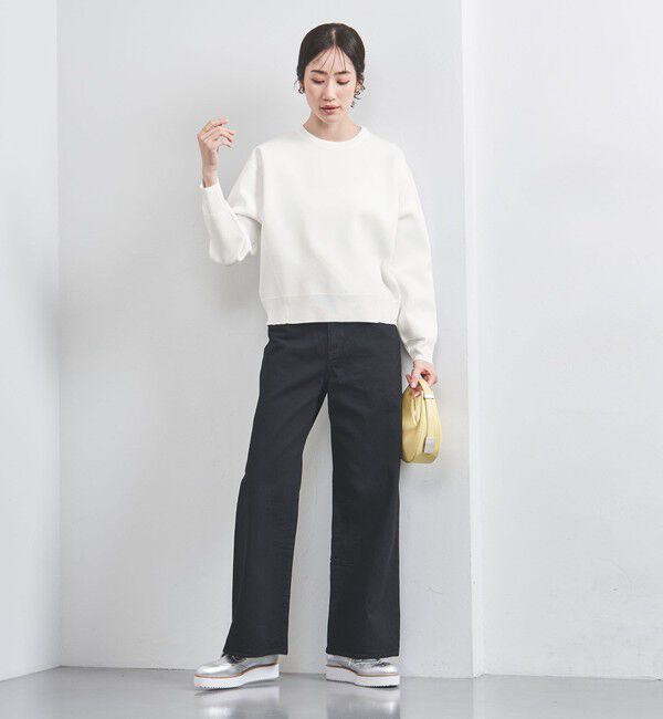 UNITED ARROWS「スウェットライク クルーネック ニットプルオーバー」|ニット・セーター|