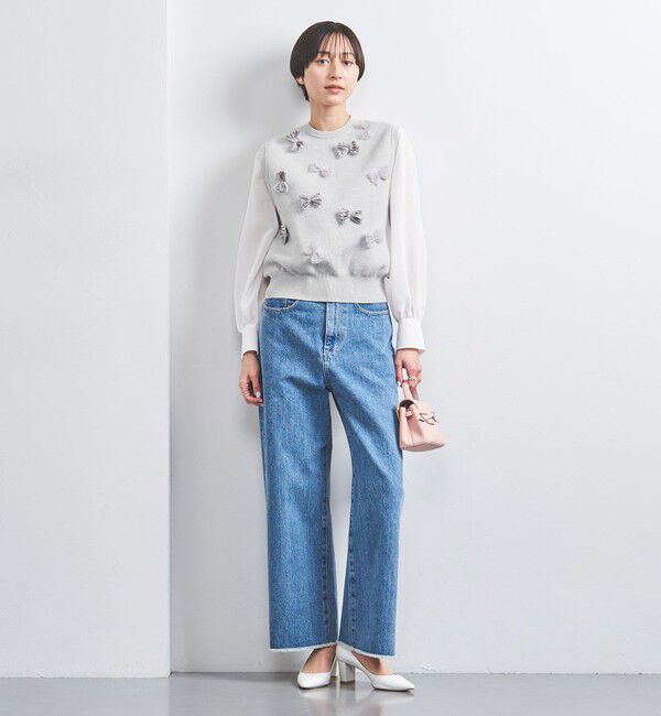 UNITED ARROWS「3D リボン クルーネック ベスト」|ベスト・ジレ|