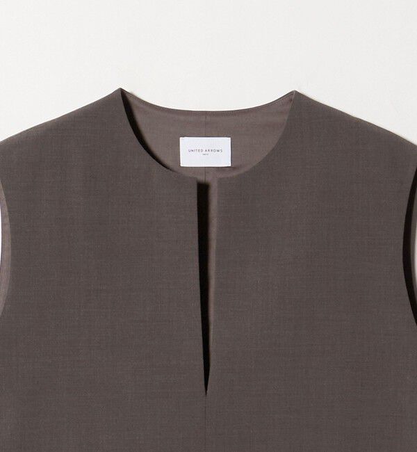 UNITED ARROWS「スリット ノーカラー ベスト ‐ウォッシャブル‐」|ベスト・ジレ|