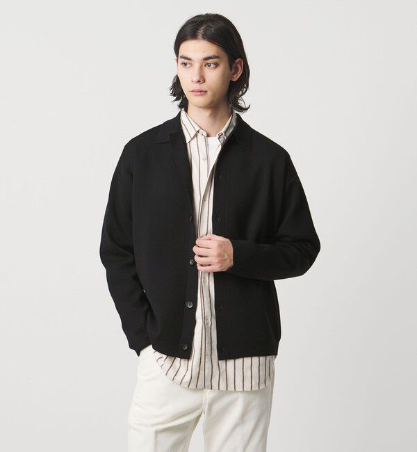 UNITED ARROWS「ウール カシミヤ スウェット ポロカラー カーディガン」|カーディガン|