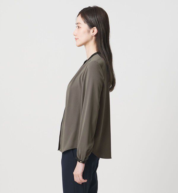 UNITED ARROWS「バイカラー パイピング ブラウス ‐ウォッシャブル‐」|シャツ・ブラウス|