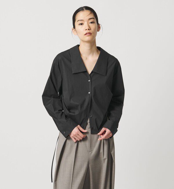 AEWEN MATOPH「＜AEWEN MATOPH＞サイドコードブラウス ‐ ウォッシャブル ‐」|シャツ・ブラウス|BLACK