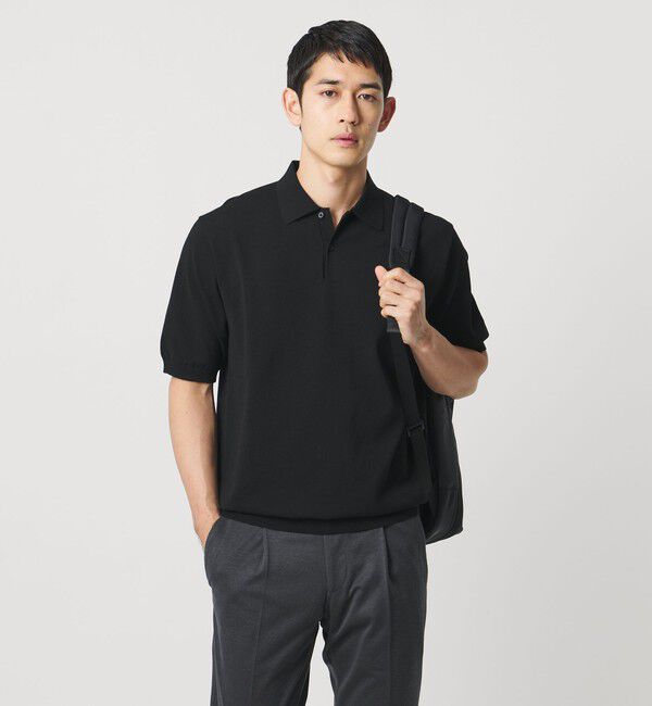 UNITED ARROWS「ショートスリーブ ニットポロシャツ UA COZY ウォッシャブル 抗菌防臭」|ニット・セーター|