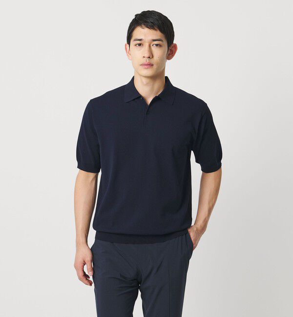 UNITED ARROWS「ショートスリーブ ニットポロシャツ UA COZY ウォッシャブル 抗菌防臭」|ニット・セーター|
