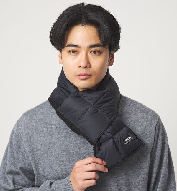 UNITED ARROWS green label relaxing「＜TAION＞マウンテン リバーシブル ダウンボア マフラー」|マフラー|BLACK