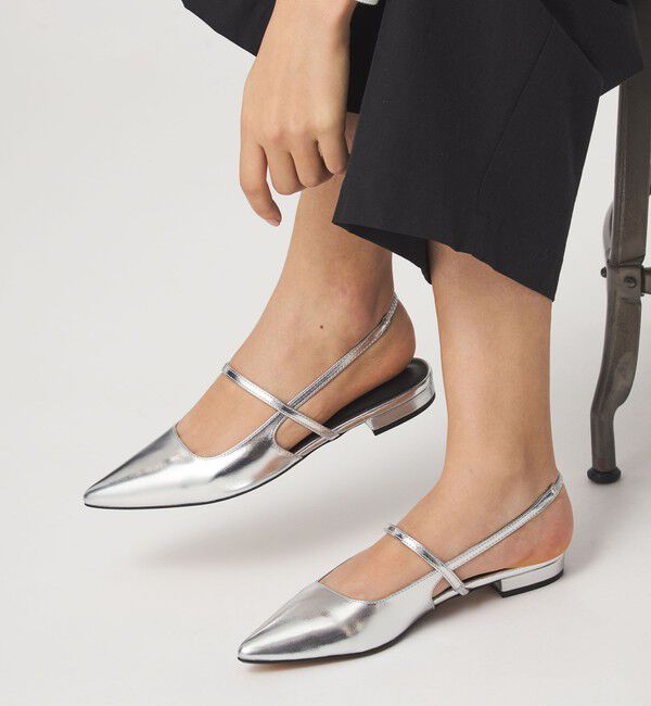 UNITED ARROWS green label relaxing「ポインテッド ストラップ シューズ」|パンプス|SILVER