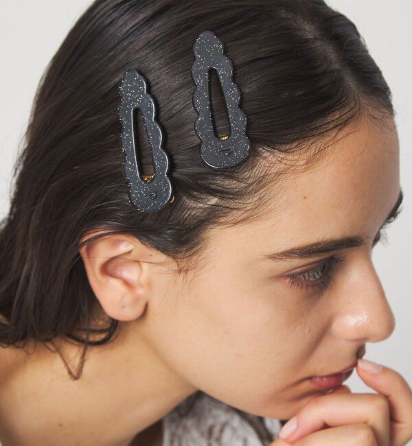 UNITED ARROWS green label relaxing「＜PEIGNEE＞ ヘアクリップ / SIGNATURE HAIR」|ヘアバンド|BLACK