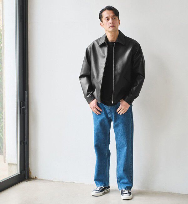 UNITED ARROWS green label relaxing「レザーライク ジップ ブルゾン」|ブルゾン・スタジャン|