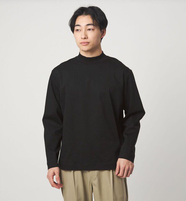 UNITED ARROWS green label relaxing「L/A ポンチ モックネック カットソー -抗菌-」|Tシャツ・カットソー|BLACK