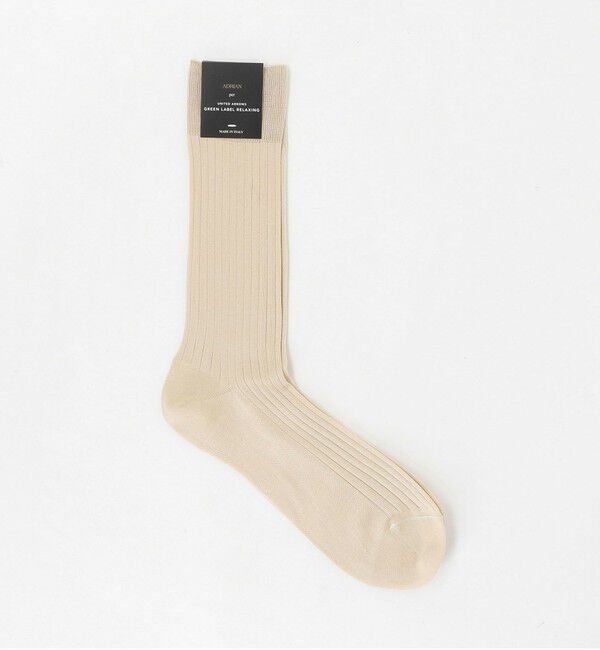 UNITED ARROWS green label relaxing「【別注】＜ADRIAN＞GLR リブ ソックス」|ソックス|NATURAL