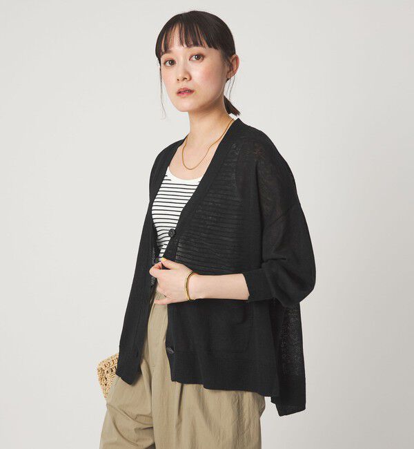 UNITED ARROWS green label relaxing「フレンチリネン Vネック カーディガン ウォッシャブル」|カーディガン|