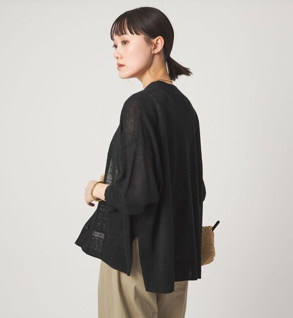 UNITED ARROWS green label relaxing「フレンチリネン Vネック カーディガン ウォッシャブル」|カーディガン|