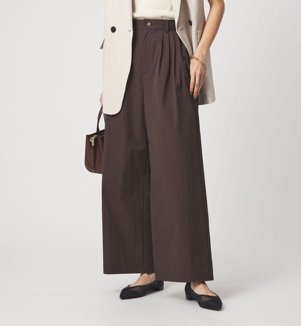 UNITED ARROWS green label relaxing「［size SHORTあり］グロッシー ワイド パンツ」|その他|DK.BROWN