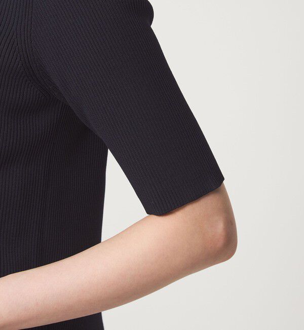 UNITED ARROWS green label relaxing「リブ エリレース 2WAY 5分袖 ニット プルオーバー」|ニット・セーター|