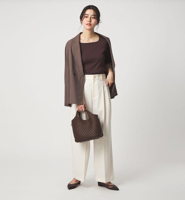 UNITED ARROWS green label relaxing「ブライトリブ スクエアネック 5分袖 プルオーバー カットソー」|Tシャツ・カットソー|