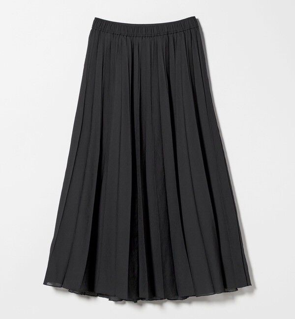 UNITED ARROWS green label relaxing「シアー ガーゼ プリーツスカート」|フレア|BLACK