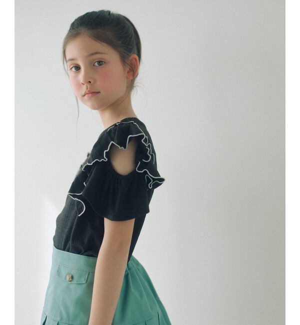 UNITED ARROWS green label relaxing「ショルダースリット フリルTシャツ / キッズ  140cm-160cm」|Tシャツ・カットソー|