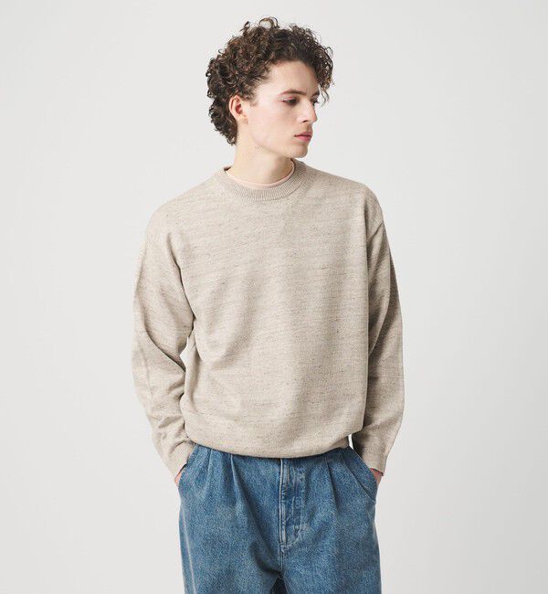 BEAUTY&YOUTH UNITED ARROWS「ハイブリッド リネン クルーネック ニット ウォッシャブル」|ニット・セーター|NATURAL