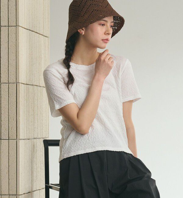 BEAUTY&YOUTH UNITED ARROWS「ジャガード コンパクト ショートスリーブTシャツ」|Tシャツ・カットソー|