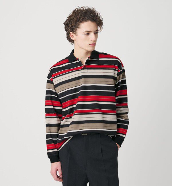 BEAUTY&YOUTH UNITED ARROWS「マルチ ボーダー ロング スリーブ ポロカラー カットソー」|Tシャツ・カットソー|