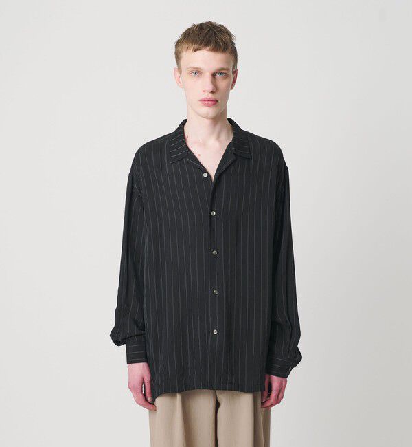 MONKEY TIME「フィブリル キュプラ ストライプ シャツ」|シャツ・ブラウス|