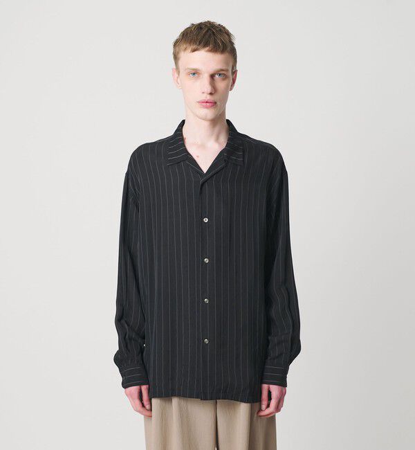 MONKEY TIME「フィブリル キュプラ ストライプ シャツ」|シャツ・ブラウス|