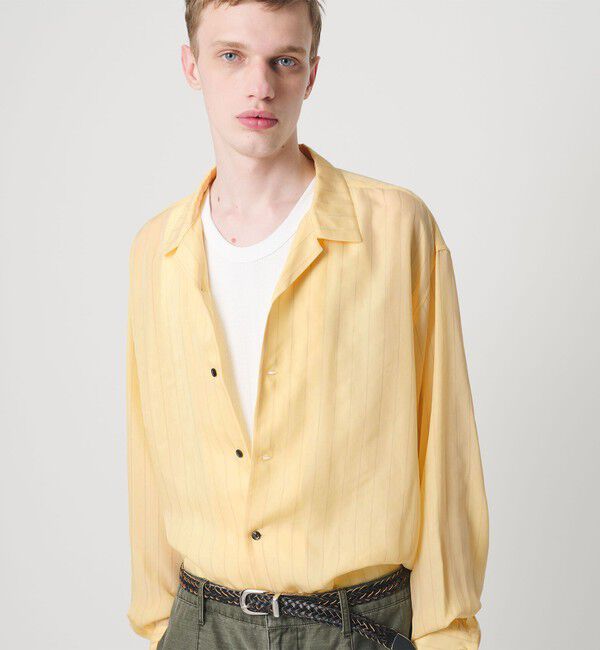 MONKEY TIME「フィブリル キュプラ ストライプ シャツ」|シャツ・ブラウス|