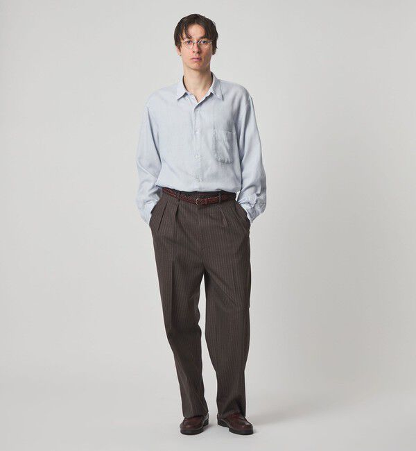 STEVEN ALAN「＜Steven Alan＞ ドレープ コードレーン レギュラーカラー シャツ LOOSE」|シャツ・ブラウス|