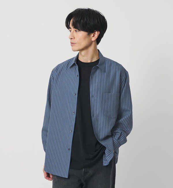 BEAUTY&YOUTH UNITED ARROWS「ライト リネンタッチ ストライプ レギュラー シャツ FORM TAPERD型」|シャツ・ブラウス|