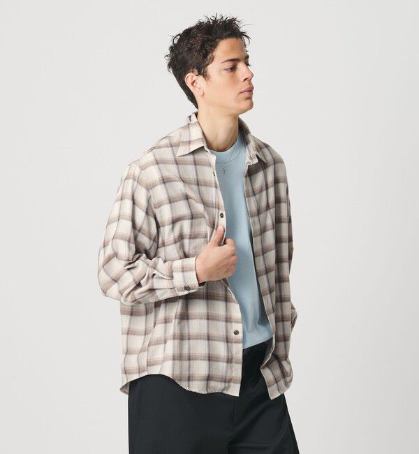 BEAUTY&YOUTH UNITED ARROWS「レイヤード オンブレチェック レギュラー シャツ GRANDE TAPERD型」|シャツ・ブラウス|