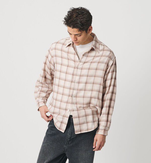 BEAUTY&YOUTH UNITED ARROWS「レイヤード オンブレチェック レギュラー シャツ GRANDE TAPERD型」|シャツ・ブラウス|