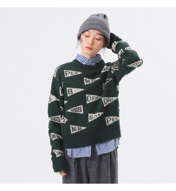 BEAMSBOY「ペナント ニット プルオーバー」|ニット・セーター|