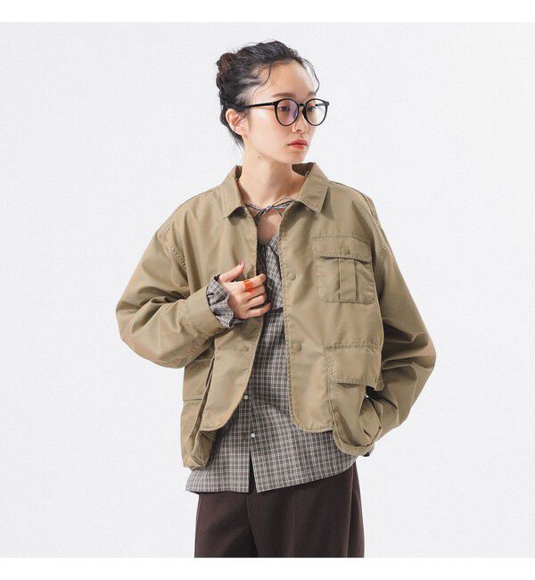BEAMSBOY「シャンブレー ギャバ ショート フィッシング ジャケット」|ブルゾン・スタジャン|